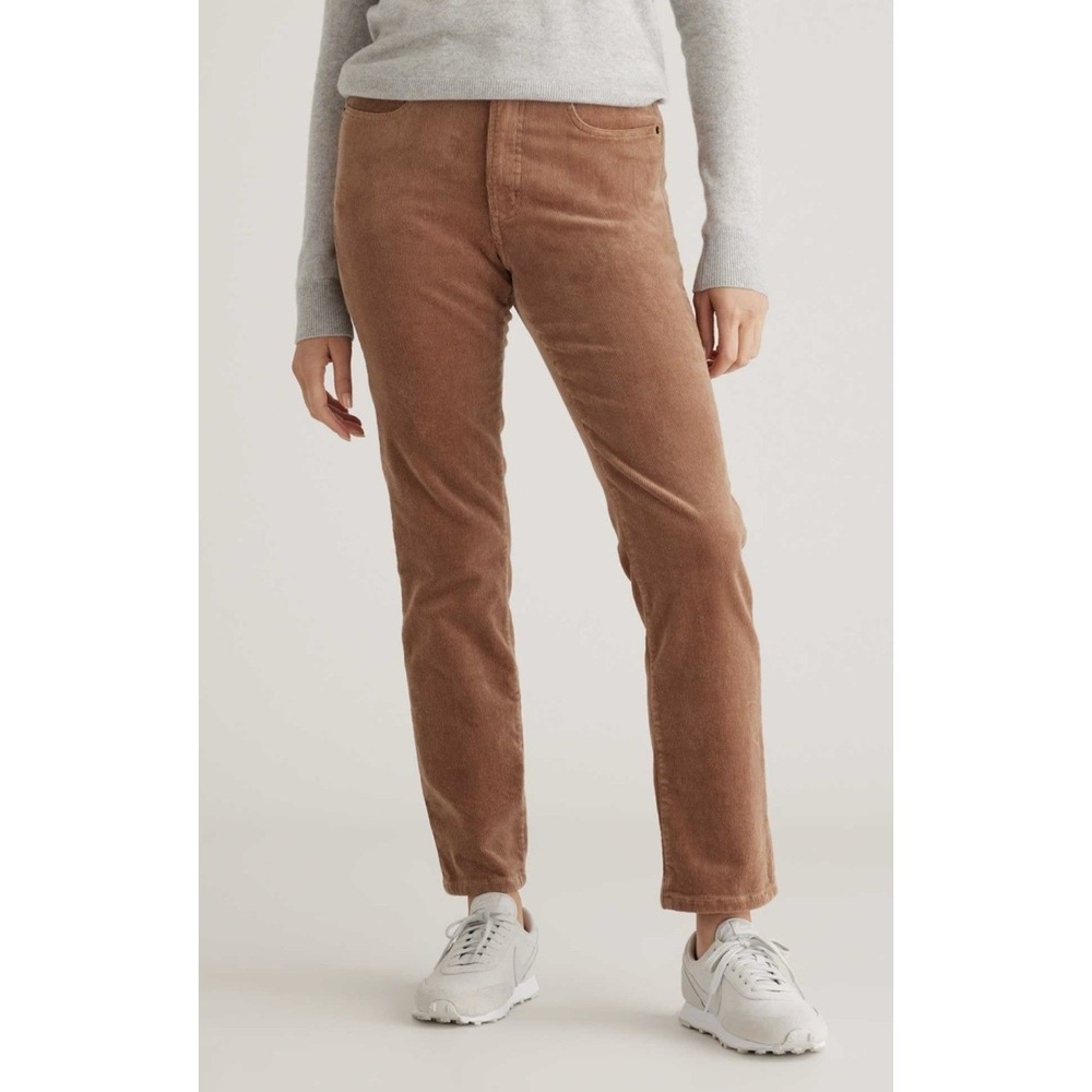 NEW! Quince Corduroy Straight Leg Pants Women's Sz 14 Brown Comfort Classic 90's